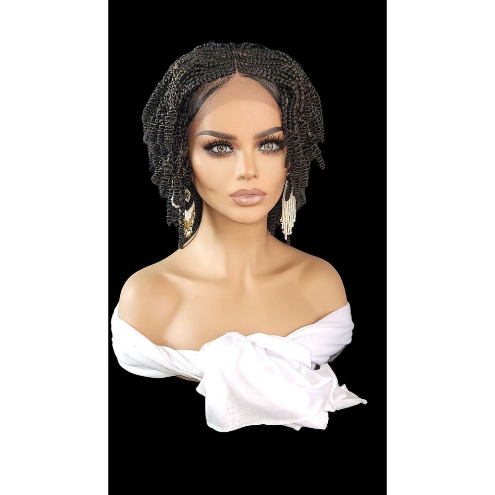 Braided Wig Handmade Micro Millions Braids, Short Kinky Twists, NWT, Short - Picture 12 of 15